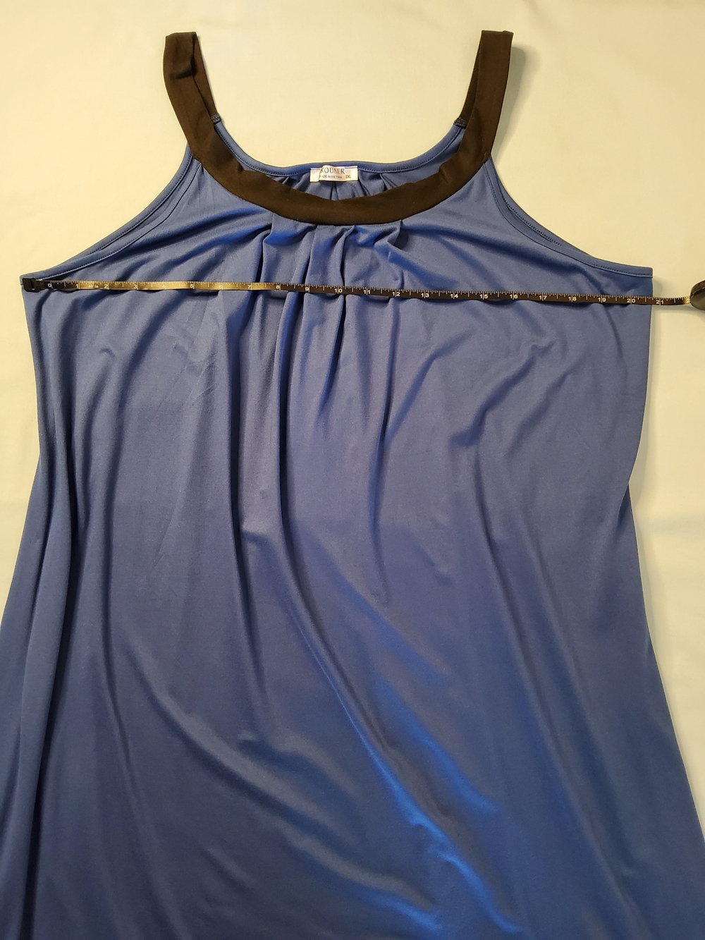 Blue Sleep Gown with Black Trim - Picture 3 of 4